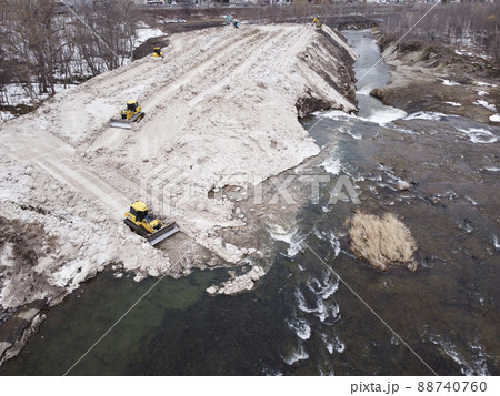 雪堆積場の様子（空撮） 88740760
