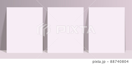 Rectangular poster mockup with realistic shadows overlays on pastel background. Rectangular poster mockup with realistic shadows overlays on pastel background. 88740804