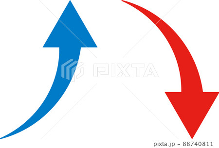 矢印-上向き-UP 下向き ダウン(赤・青)セット 矢印-上向き-UP 下向き ダウン(赤・青)セット 88740811