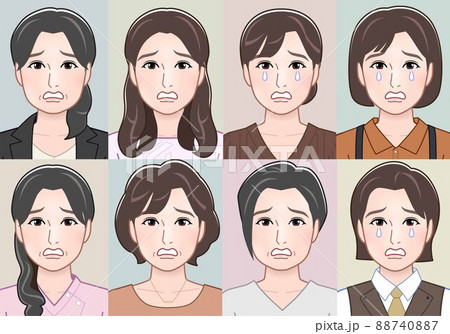 リアルタッチビューティー8人のイラスト素材 7407