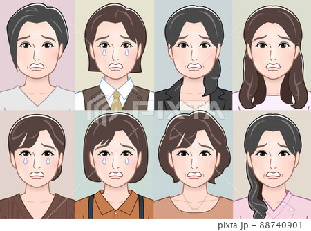 リアルタッチビューティー8人のイラスト素材