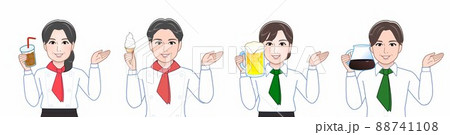 4人のレストランスタッフ 4人のレストランスタッフ 88741108