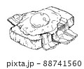 ベーコンエッグの線画 88741560