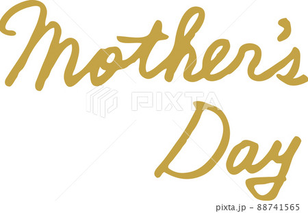 母の日　Mother's Day　文字-筆記体-英語　手書き　金　ゴールド 88741565