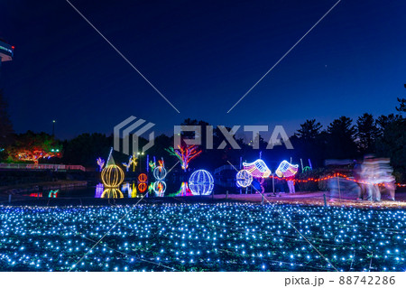岐阜県海津市　木曽三川公園センター　イルミネーションイベントの冬の光物語 88742286