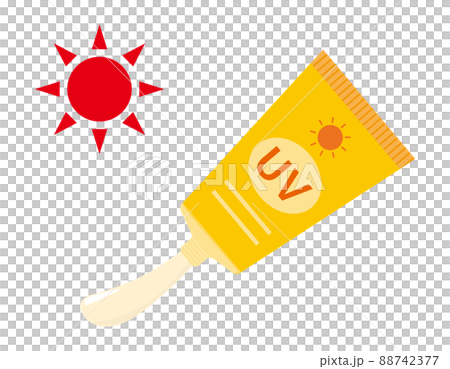 日焼止め　クリーム　スキンケア　イラスト 88742377