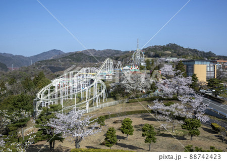 青空を背に桜咲く春のかみねレジャーランド 青空を背に桜咲く春のかみねレジャーランド 88742423