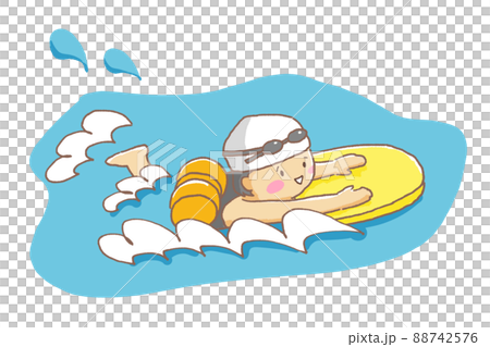 スイミングスクール ビート板で泳ぐ 子どものイラスト スイムヘルパー付き スイミングスクール ビート板で泳ぐ 子どものイラスト スイムヘルパー付き 88742576