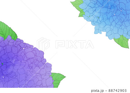 背景素材_水彩風_紫陽花 88742903