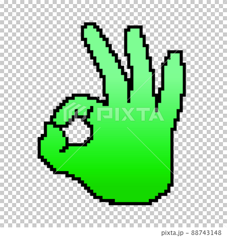OK hand sign (green) pixel art OK hand sign (green) pixel art 88743148