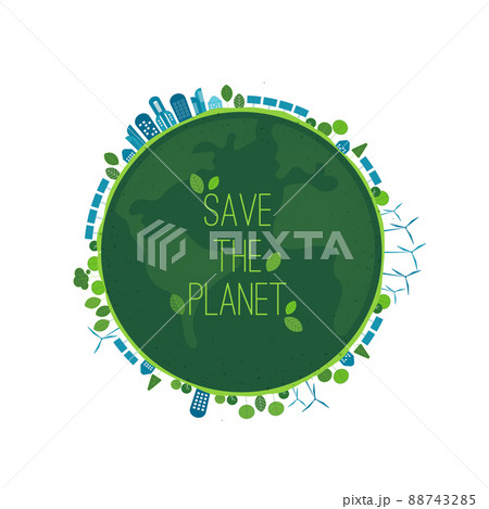 Happy earth day. "Earth Day, 22 April" with the globe and world map for saving environment, save clean green planet, ecology concept. card for world earth day. vector design Happy earth day. "Earth Day, 22 April" with the globe and world map for saving environment, save clean green planet, ecology concept. card for world earth day. vector design 88743285