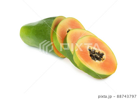 Fresh ripe papaya isolated on white background 88743797