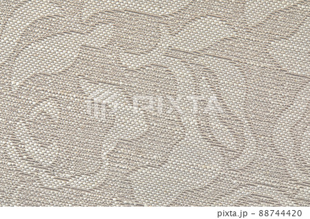 Floral old retro vintage ornament fabric in biege color on background. Cute ornament floral pattern. Background wall design. Vintage wallpaper 88744420