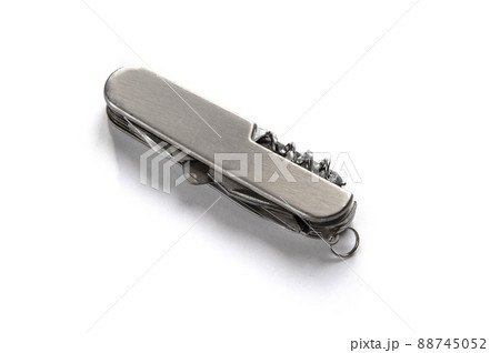 Metallic swiss knife isolated on white Metallic swiss knife isolated on white 88745052