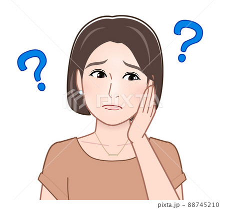 考え事をしている女性 考え事をしている女性 88745210