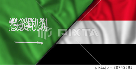 yemen saudi arabia conflict. High quality 3d illustration yemen saudi arabia conflict. High quality 3d illustration 88745593
