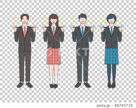 Student whole body male and female guts pose 01 88745710
