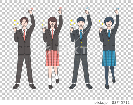 Student whole body male and female guts pose 02 88745711