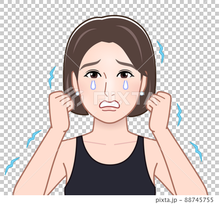 震えながら泣いている人 88745755