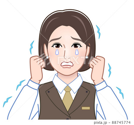 震えながら泣いている人 88745774