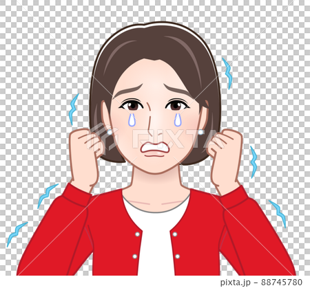A person crying while trembling A person crying while trembling 88745780