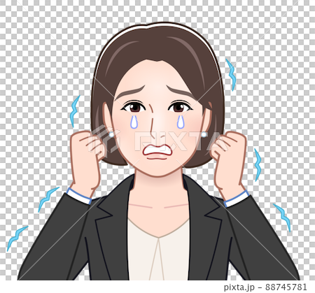 A person crying while trembling A person crying while trembling 88745781