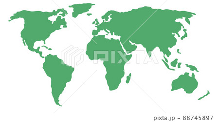 簡略化した世界地図 ヨーロッパ アフリカ大陸が中心 のイラスト素材 7457