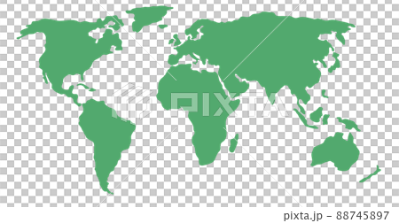 簡略化した世界地図（ヨーロッパ・アフリカ大陸が中心） 88745897