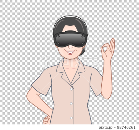 VRゴーグルを使う女性 VRゴーグルを使う女性 88746261