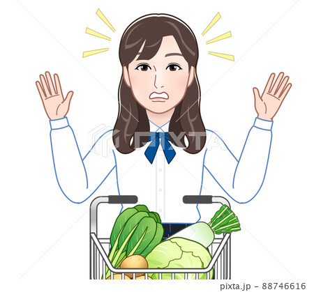 スーパーで野菜を買う人 スーパーで野菜を買う人 88746616