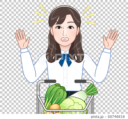 スーパーで野菜を買う人 スーパーで野菜を買う人 88746616