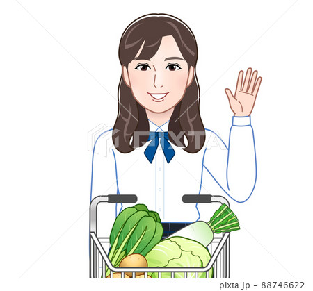 スーパーで野菜を買う人 88746622