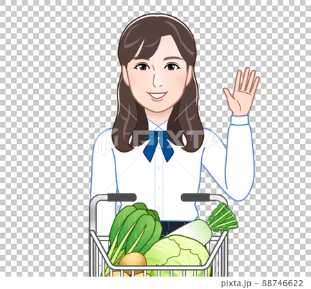 スーパーで野菜を買う人 88746622