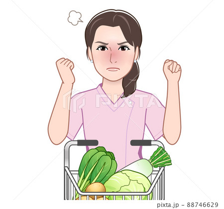 スーパーで野菜を買う人 スーパーで野菜を買う人 88746629