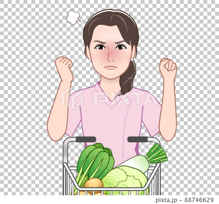 スーパーで野菜を買う人 スーパーで野菜を買う人 88746629