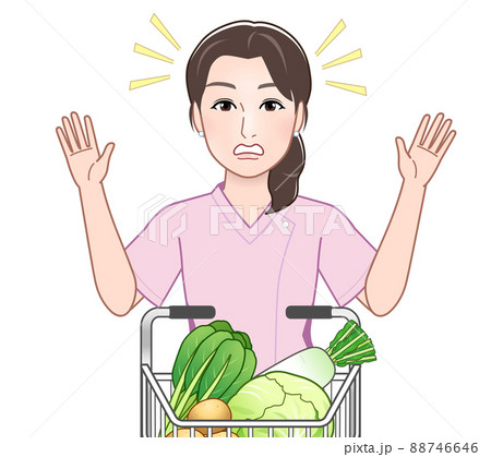 スーパーで野菜を買う人 スーパーで野菜を買う人 88746646