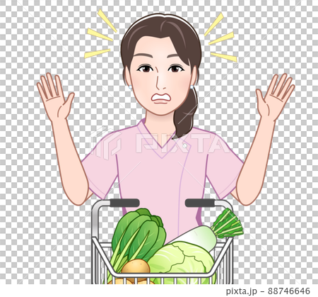 スーパーで野菜を買う人 スーパーで野菜を買う人 88746646