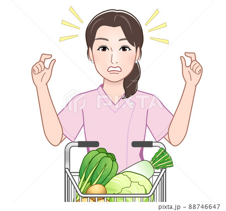スーパーで野菜を買う人 88746647