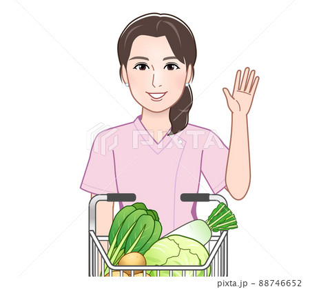 スーパーで野菜を買う人 スーパーで野菜を買う人 88746652