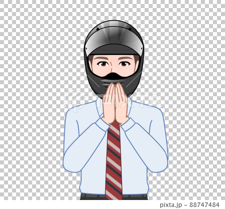 バイク用ヘルメットをした男性 88747484