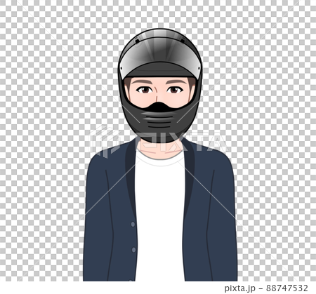 A man wearing a motorcycle helmet A man wearing a motorcycle helmet 88747532