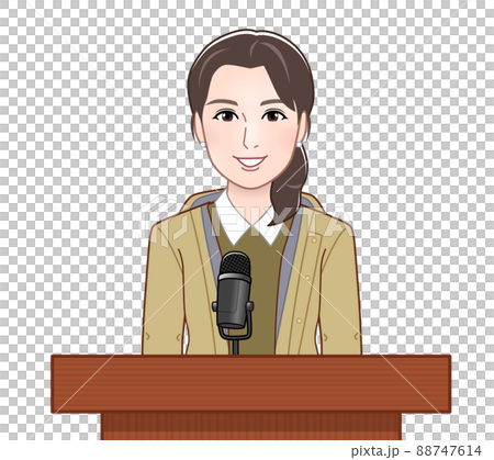 演説をする女性 88747614