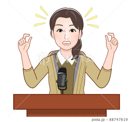 演説をする女性 演説をする女性 88747619