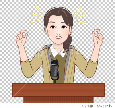 演説をする女性 演説をする女性 88747619