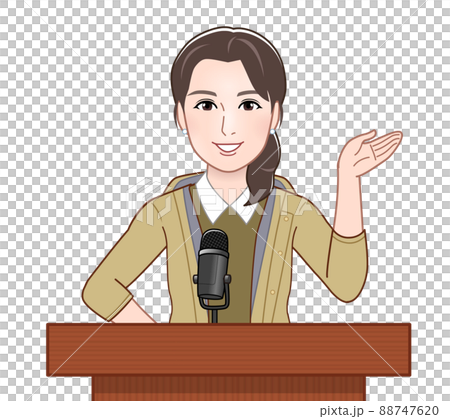 演説をする女性 88747620