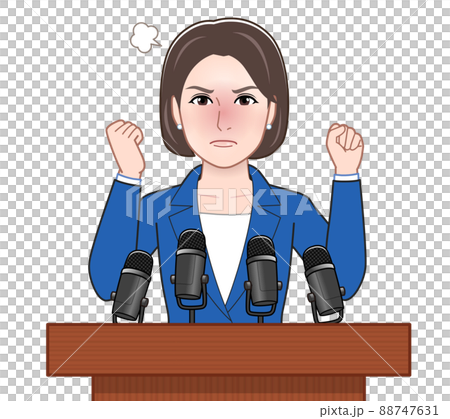 演説をする女性 88747631