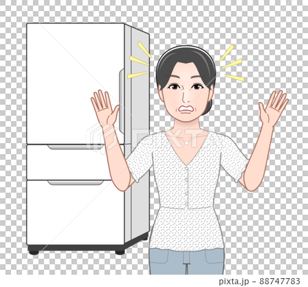 若い女性と冷蔵庫 88747783