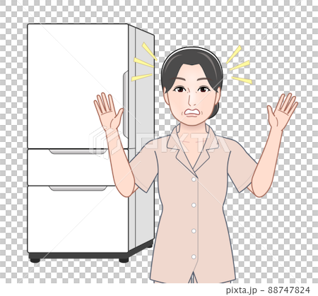 若い女性と冷蔵庫 88747824