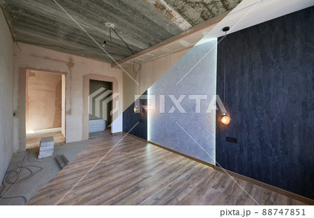 Renovation of bedroom before and after refurbishment or restoration in real estate building. Designed modern apartment flat - concept of remodel upgrade and residential reconstruction. Renovation of bedroom before and after refurbishment or restoration in real estate building. Designed modern apartment flat - concept of remodel upgrade and residential reconstruction. 88747851