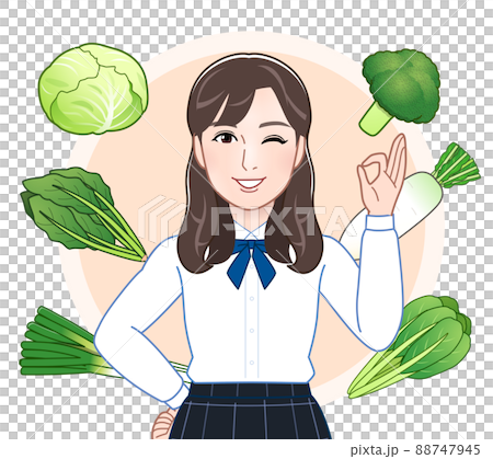 冬野菜と女性 88747945